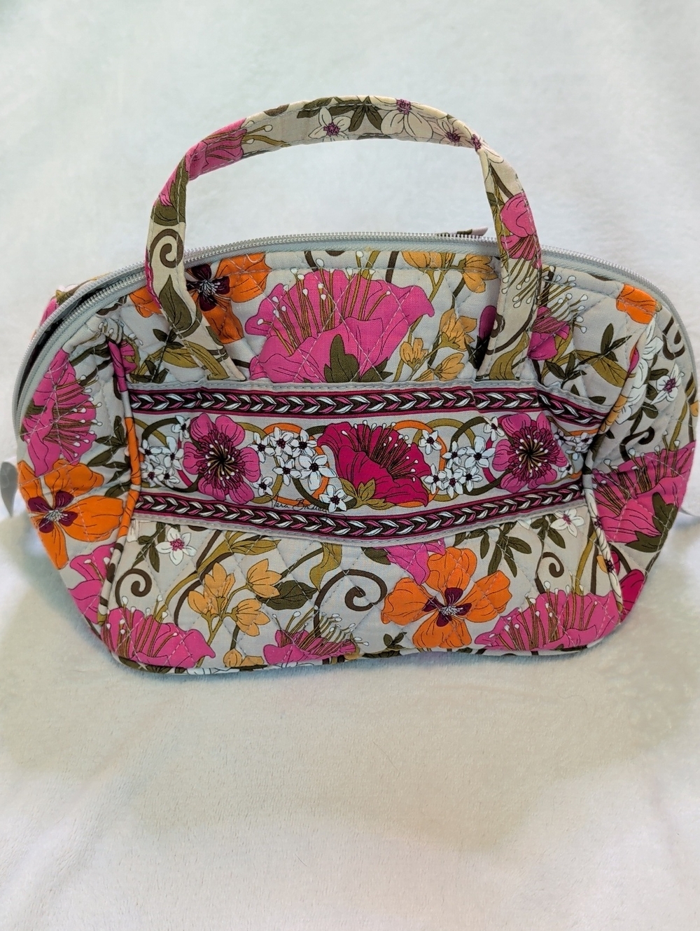 Vera Bradley Floral Quilted Cosmetic Bag Retired Tea Garden Print NEW